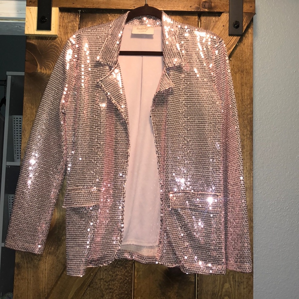 Pink sequin blazer